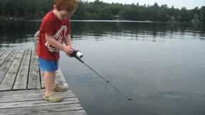 Boy catches fish in record time