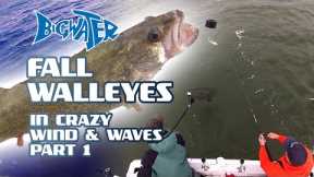 Fall Fishing for Lake Erie Walleye in 40MPH Winds off Huron, Ohio - Part 1