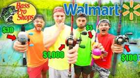 Walmart vs Bass Pro Shops 1v1v1 Budget Fishing Challenge (Rod, Reel, Lures!)