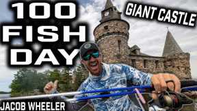 Catching 100 Bass in 1 Day by a Giant CASTLE!