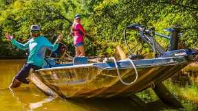 Stuck in Secret Creek! Fall Spinnerbait Bass Fishing!