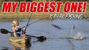 MY BIGGEST BASS Kayak Fishing!