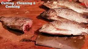Fish Cooking | Big fish cutting & cooking | Fish cutting & cooking video |Cutting Cleaning & Cooking