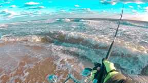 Striped Bass Fall Run Surf & Bay Fishing FREEZING WINDY Fishing - Smooch and Release - Get Reel Bass
