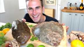 Cooking Delicious Fish! Catching Turbot with Spear and Eating