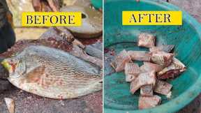 Before And After Fish Cutting Amazing Skill By Experience Fish Cutter | How To Cutting Fish Fastest