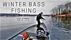 LAKE NORMAN-Winter Bass Fishing 1-18-23