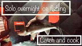 Solo Overnight ice fishing (Lake Nipissing)