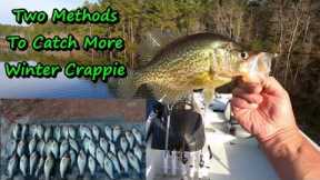 Two ways to catch January Crappie 2023/Easy way to catch lots of winter crappie Tips,Lures,colors