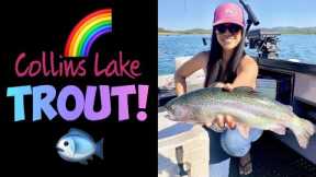 STACY CHASES RAINBOWS 🌈 - My First Time Trout Fishing on Collins Lake 🎣