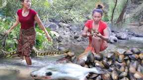 Best 3 survival video! Found & Catch to cooking, Snake, Shellfish & Big fish - Adventure in jungle