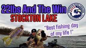 BEST FISHING DAY EVER, 22lbs and the WIN! ABA tournament Stockton Lake March 11 2023.