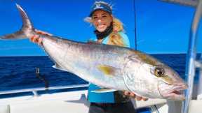GIANT Amberjack Contaminated with Worms? (Catch Clean Cook) Grilled Fish Steaks!