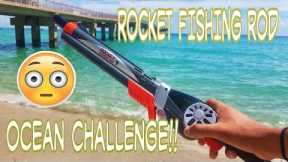 Rocket Fishing Rod Catches Fish In Ocean Challenge!?!