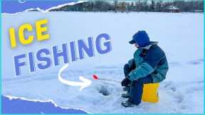 Ice Fishing in Frozen Lake | Ice Fishing Lake Michigan