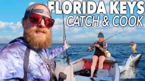 Fishing Dozens of Tropical Reef Fish in the Florida Keys | Snapper Catch & Cook
