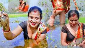 Koi Fish Catching After Heavy Rain। Koi Fish Catch And Cook। Koi Fish Catching By Hand। Best Fishing