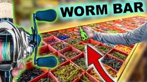 We Discovered The Ultimate Fishing Store! WORM BAR with Wholesale Fishing Tackle