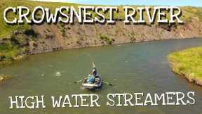 High Water Streamer Fishing on Alberta's Crowsnest River - POV High Water Fly Fishing Streamers
