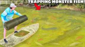 Trapping MONSTER Aquarium Fish in ABANDONED POND!