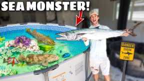 Catching SEA MONSTER To Feed My SALTWATER POND!