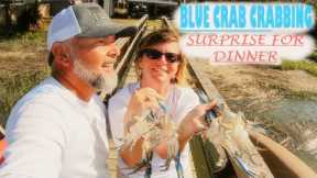 Blue Crab Crabbing Two Ring Baskets (catch, clean, cook, extra dinner surprise) We're So Lucky