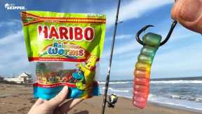 Using Candy Gummy Worms to Catch My Dinner! LOL (not kidding)