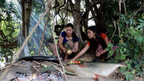 Top survival cooking in forest- Big fresh fish grilled for lunch +3cooking food of survival
