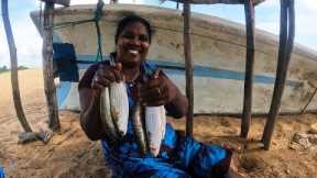 Fish Catching And Cooking In Beach I Cast Netting And Catching Mullet Fish To Cook Delicious Curry