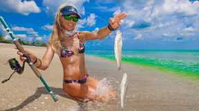 BEACH FISHING for WHITING Fish- so EASY! Catch Clean Cook! (Stuart Florida Fishing)