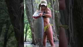When you catch a fish as big as you😳 #shorts #fishing #bigfish #outdoors #lake #lakelife
