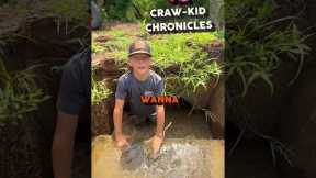 CRAW-KID CATCHES FISH BY HAND 🦞👋#fishing #crawfish #louisiana #crawfishboil #farmlife