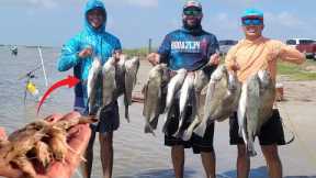 Fishing with Dead shrimp for keeper Black Drum CATCH & COOK *Corpus Christi TX