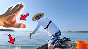 Fishing Jug PLUNGED UNDER by BIG FISH & Gets My Hand! (Catfish Catch & Clean)
