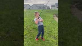 He Caught What in The Back Yard?- Pond Fishing
