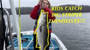 Kids Catch Big Striped Bass on Beaver Lake!!