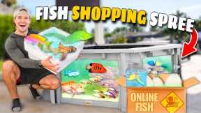 BUYING Fish ONLINE Vs In-STORE Shopping SPREE!! (for my saltwater pond)
