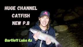 Huge Channel Catfish - Bartlett Lake AZ -  Winter Storm Fishing