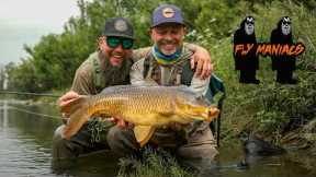 Sight Fishing For River Carp in Italy l Flymaniacs with Niklaus Bauer & Paolo Pacchiarini