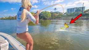 Tossing Tiny Bait On Florida Shoreline for Big Fish! (Catch & Cook)