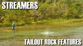 Fly Fishing Trout Streams Foundations - Streamer Fishing Tailout Rock Features