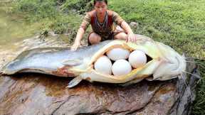 Top 1 Videos: Catch Fish For Eggs And Primtive Cooking