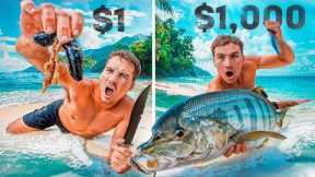 $1 VS $1000 Sea Food Catch and Cook