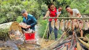 Process of catching stream fish - Making smoked fish and preserving | cooking - Daily life