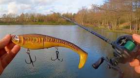 Pike Fishing a CARP LAKE - BIG Lures, BIG action!