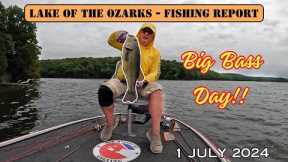 Lake of the Ozarks Bass Fishing - 1 July 2024 | Fishing report