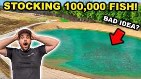Stocking 100,000 FISH in My BACKYARD Pond!!! (Surprise Catch Clean Cook)