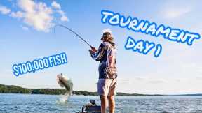 $100,000 Tournament! (Big Bag) Day 1 NPFL Stop 3 Pickwick Lake!