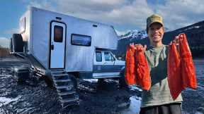 Truck Camping in Alaska - Blackened Salmon Bowl Catch & Cook