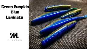Making Soft Plastic Baits - Green Pumpkin black flake and Blue Laminate Worms and Flukes